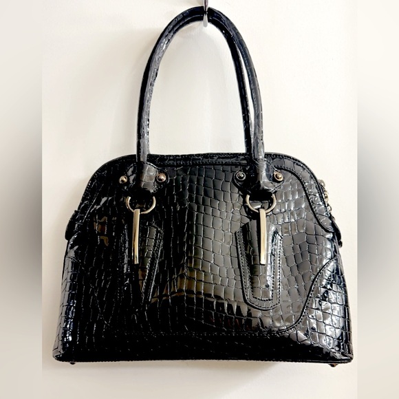 Stuart Weitzman Handbags - Stuart Weitzman Croc Patent Leather Satchel 14” x 10” VERY GOOD CONDITION!!